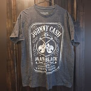 Gray Johnny Cash Graphic T-Shirt